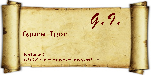 Gyura Igor névjegykártya